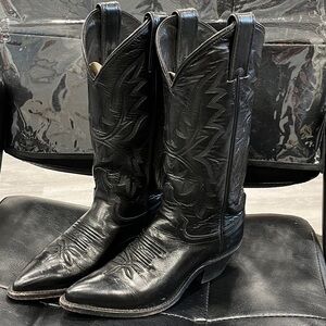 Justin Boots womens black Leather Cowboy boots size 5.5